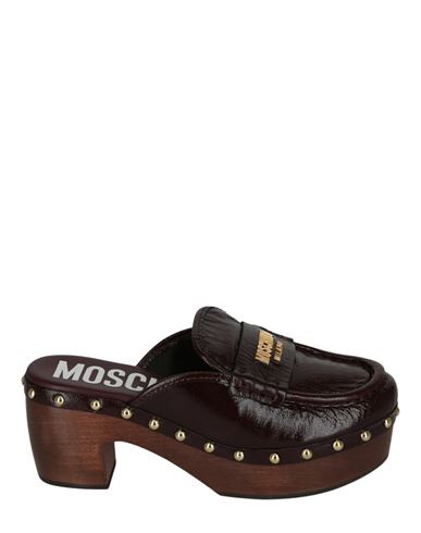 Moschino Patent Leather Logo Clogs Woman Mules & Clogs Red Size 8 Leather