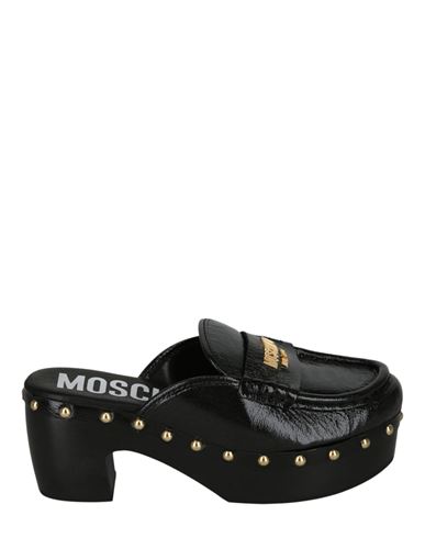 Moschino Patent Leather Logo Clogs Woman Mules & Clogs Black Size 8 Leather