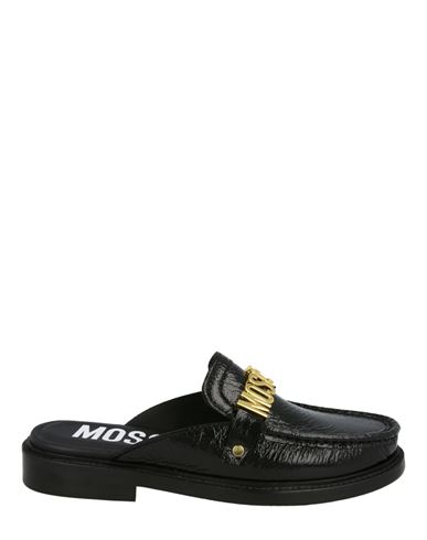 Moschino Patent Leather Logo Mules Woman Mules & Clogs Black Size 8 Leather