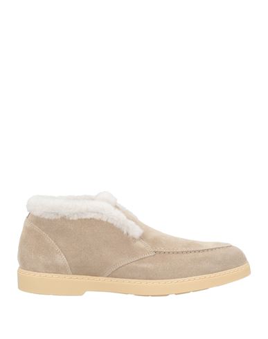 Doucal's Woman Ankle Boots Beige Size 8 Leather, Shearling In Multi