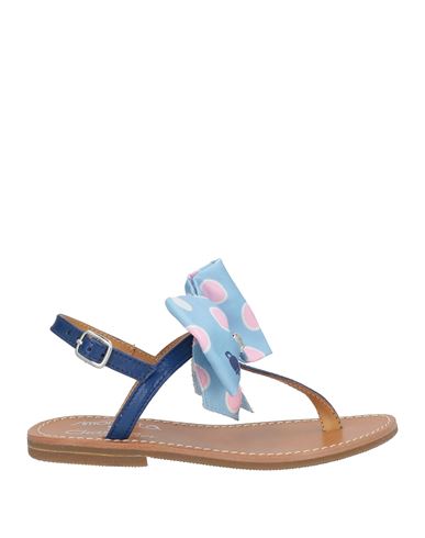 Simonetta Toddler Girl Thong Sandal Blue Size 10c Leather In Blue