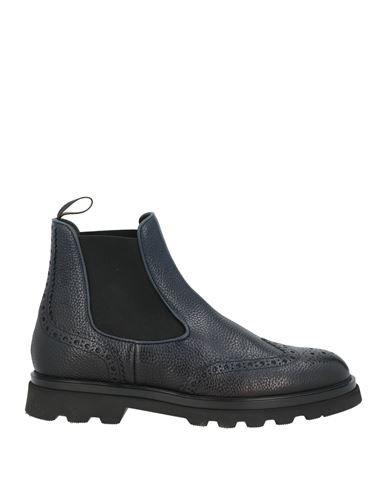 Doucal's Man Ankle Boots Navy Size 9 Leather In Blue