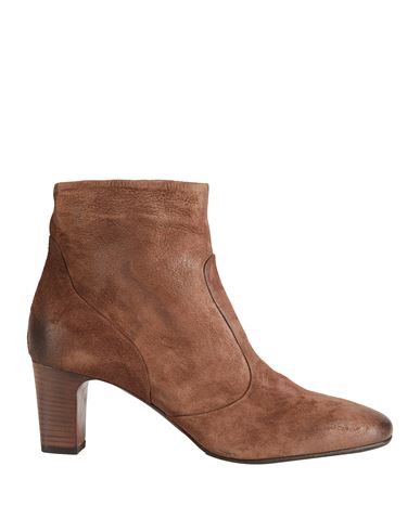 Laboratorigarbo Woman Ankle Boots Chocolate Brown Size 11 Leather In Brown