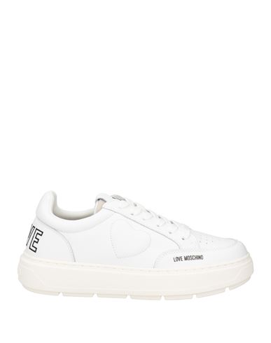 Love Moschino Woman Sneakers White Size 8 Calfskin In White