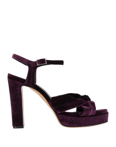 Guglielmo Rotta Woman Sandals Dark Purple Size 6 Textile Fibers In Purple