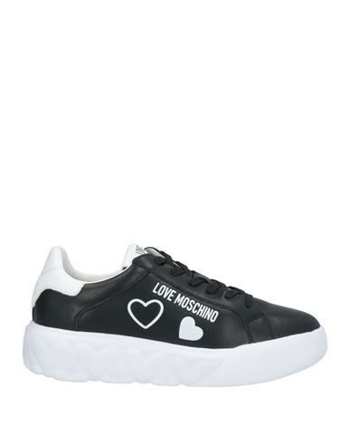 Love Moschino Woman Sneakers Black Size 8 Calfskin In Black