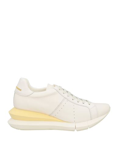 Paloma Barceló Woman Sneakers Ivory Size 10 Leather In White