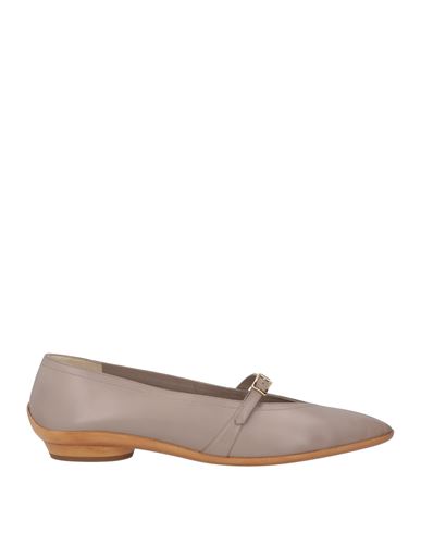 Ferragamo's Creations Woman Ballet Flats Taupe Size 8 Leather In Gray