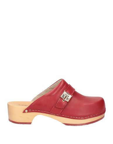 SCHOLL SCHOLL WOMAN MULES & CLOGS RED SIZE 8 LEATHER 