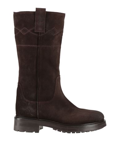 Bryan Blake Woman Boot Dark Brown Size 8 Leather In Brown