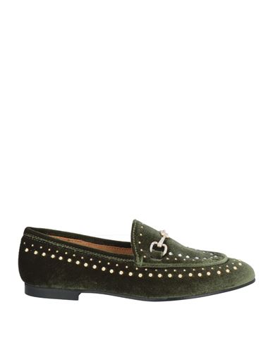 Gio+ Woman Loafers Military Green Size 5 Textile Fibers In Green