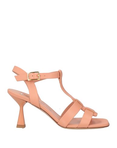 Giampaolo Viozzi Woman Sandals Salmon Pink Size 8 Leather In Pink