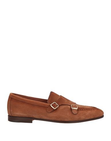 Santoni Man Loafers Camel Size 11.5 Leather In Black