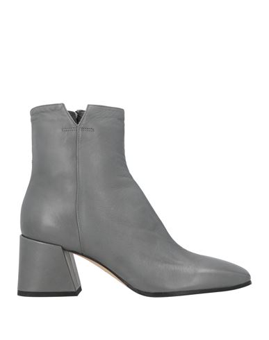 Pomme D'or Woman Ankle Boots Grey Size 8 Leather In Gray