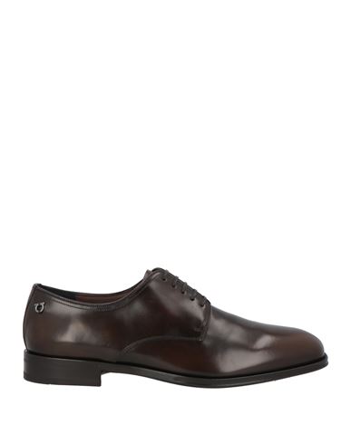 Ferragamo Man Lace-up Shoes Dark Brown Size 6 Calfskin
