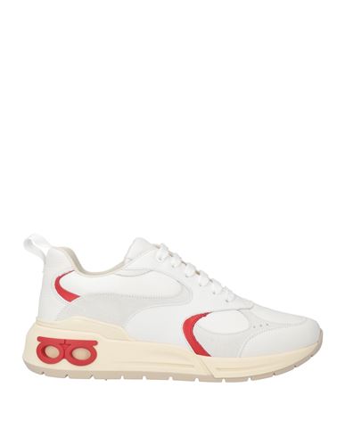 Ferragamo Man Sneakers White Size 8 Leather In White