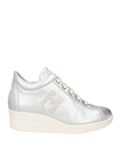Shop Max Woman Sneakers Silver Size 10 Leather