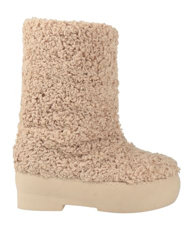Gia Borghini Woman Ankle Boots Beige Size 8 Textile Fibers In Beige