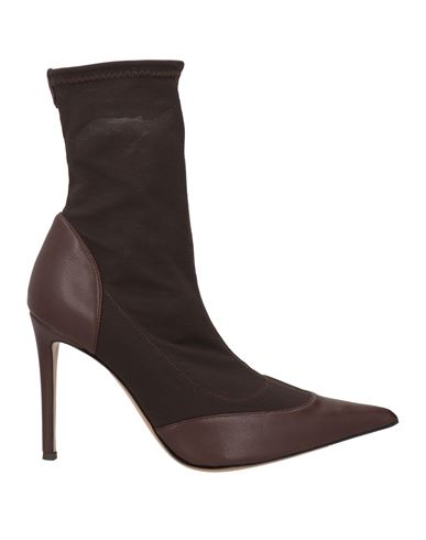 Alexandre Vauthier Woman Ankle Boots Dark Brown Size 8 Textile Fibers In Brown
