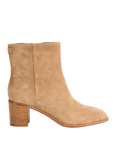 Ralph Lauren Lauren  Cassie Suede Bootie Woman Ankle Boots Sand Size 8 Cow Leather In Beige