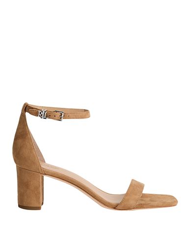 Ralph Lauren Lauren  Logan Suede Sandal Woman Sandals Sand Size 8 Sheepskin In Beige