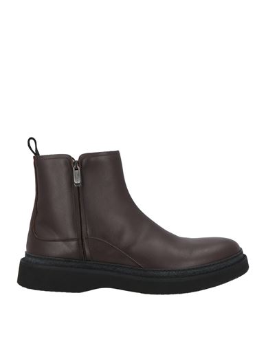 Baldinini Man Ankle Boots Dark Brown Size 7 Calfskin In Brown