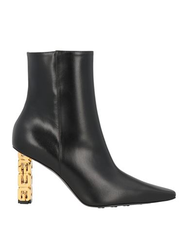 Givenchy Black G Cube Ankle Boots With Gold-tone Logo Heel Black In Leather Woman In Black