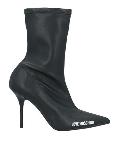 Love Moschino Woman Ankle Boots Black Size 8 Textile Fibers In Black