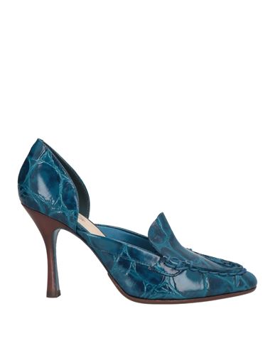 TOD'S TOD'S WOMAN PUMPS DEEP TEAL SIZE 6 LEATHER 