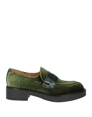 Gio+ Woman Loafers Green Size 8 Textile Fibers, Leather