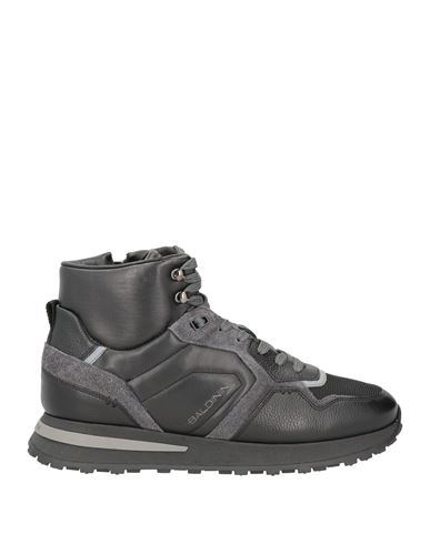 Baldinini Man Sneakers Black Size 7 Leather, Textile Fibers In Black