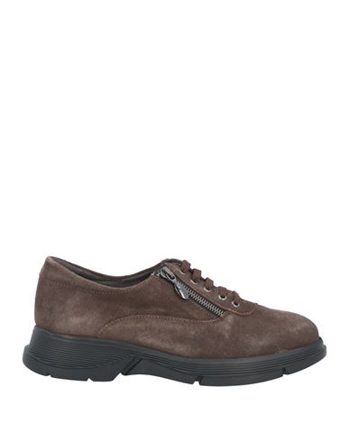 SCHOLL SCHOLL WOMAN LACE-UP SHOES DARK BROWN SIZE 8 LEATHER 
