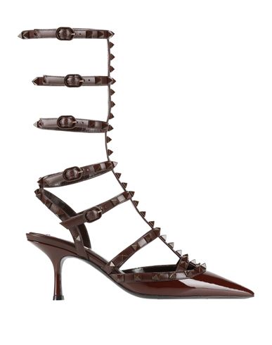 Valentino Garavani Woman Pumps Chocolate Brown Size 7 Leather