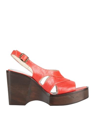 Preventi Woman Mules & Clogs Tomato Red Size 11 Leather In Tomato Red