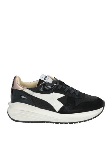 Diadora Heritage Woman Sneakers Black Size 7 Leather, Textile Fibers In Black