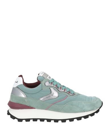 VOILE BLANCHE VOILE BLANCHE WOMAN SNEAKERS SAGE GREEN SIZE 5 LEATHER, TEXTILE FIBERS 