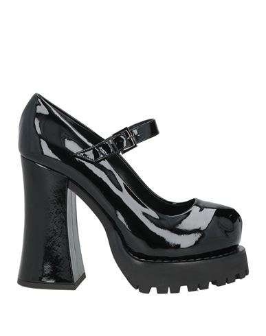 Moschino Woman Pumps Black Size 8 Leather In Black