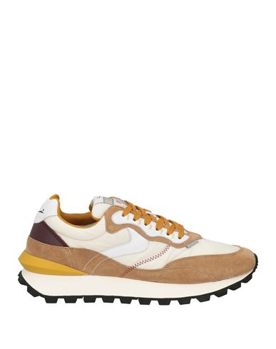 Voile Blanche Man Sneakers Khaki Size 12 Leather, Textile Fibers In Beige