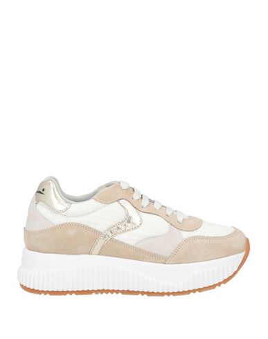 VOILE BLANCHE VOILE BLANCHE WOMAN SNEAKERS BEIGE SIZE 11 GOAT SKIN, TEXTILE FIBERS 
