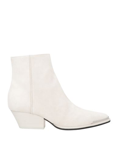 Sergio Rossi Woman Ankle Boots Off White Size 6 Leather In Off White