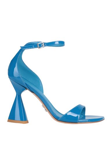 Sergio Levantesi Woman Sandals Blue Size 8 Leather In Blue