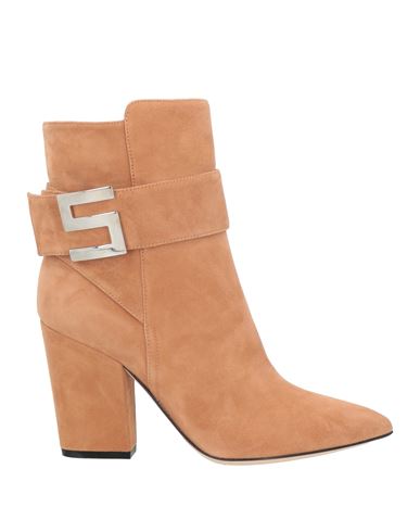 Sergio Rossi Woman Ankle Boots Sand Size 8 Leather In Beige
