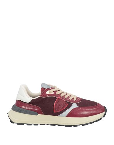 Philippe Model Man Sneakers Burgundy Size 8 Leather, Textile Fibers In Red