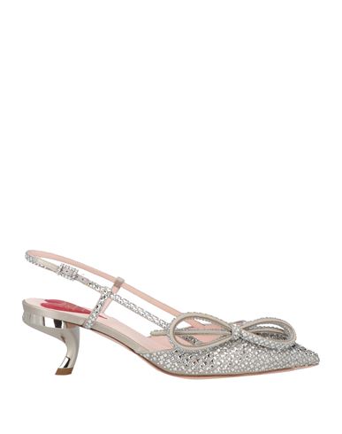 Roger Vivier Virgule Embellished Satin Slingback Pumps In Silver