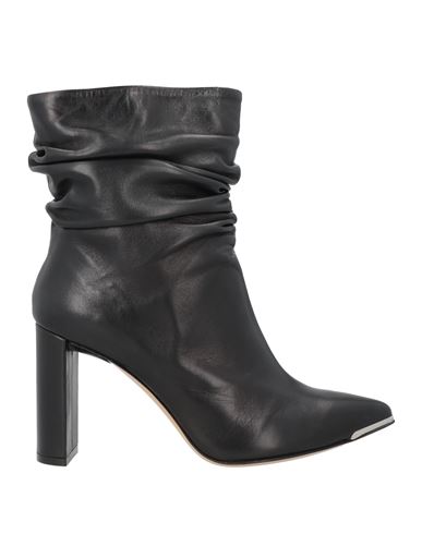 Francesco Sacco Woman Ankle Boots Black Size 7 Leather In Black