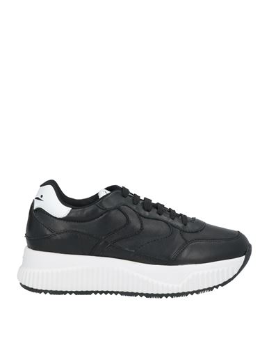 VOILE BLANCHE VOILE BLANCHE WOMAN SNEAKERS BLACK SIZE 6 LEATHER 