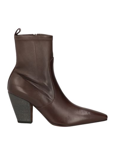 Brunello Cucinelli Woman Ankle Boots Dark Brown Size 8 Leather In Brown