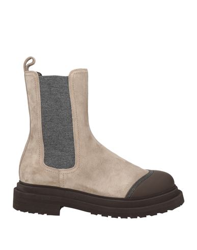 BRUNELLO CUCINELLI BRUNELLO CUCINELLI WOMAN ANKLE BOOTS BEIGE SIZE 7 LEATHER 