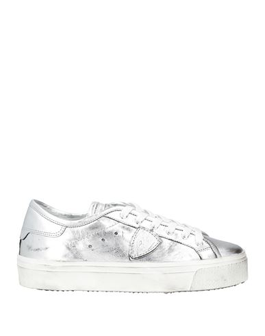 Philippe Model Woman Sneakers Silver Size 8 Calfskin In Silver