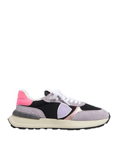 Philippe Model Woman Sneakers Lilac Size 6 Leather, Textile Fibers In Purple